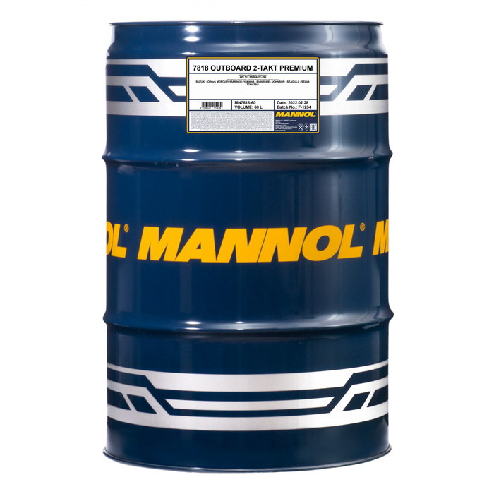 Синтетические масло для лодочных моторов Mannol Outboard 2-Takt Premium (60 л)