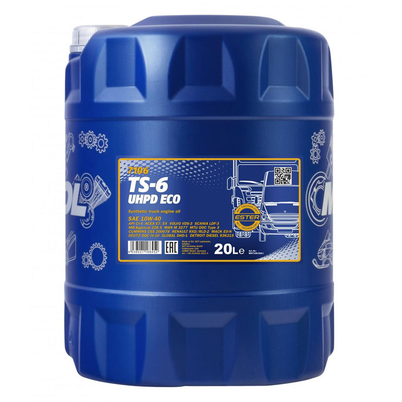 Моторное масло MANNOL TS-6 UHPD Eco 10W/40 (20 л)