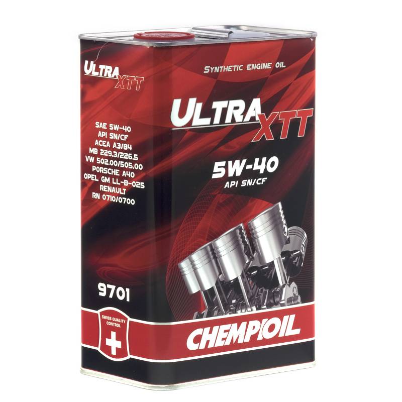 CHEMPIOIL Ultra XTT metal 5W-40 (A3 B4) 4 л. синтетическое моторное масло 5W40 4 л. metal